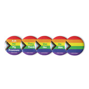 Pride & Pronouns! Set of 5 pin buttons