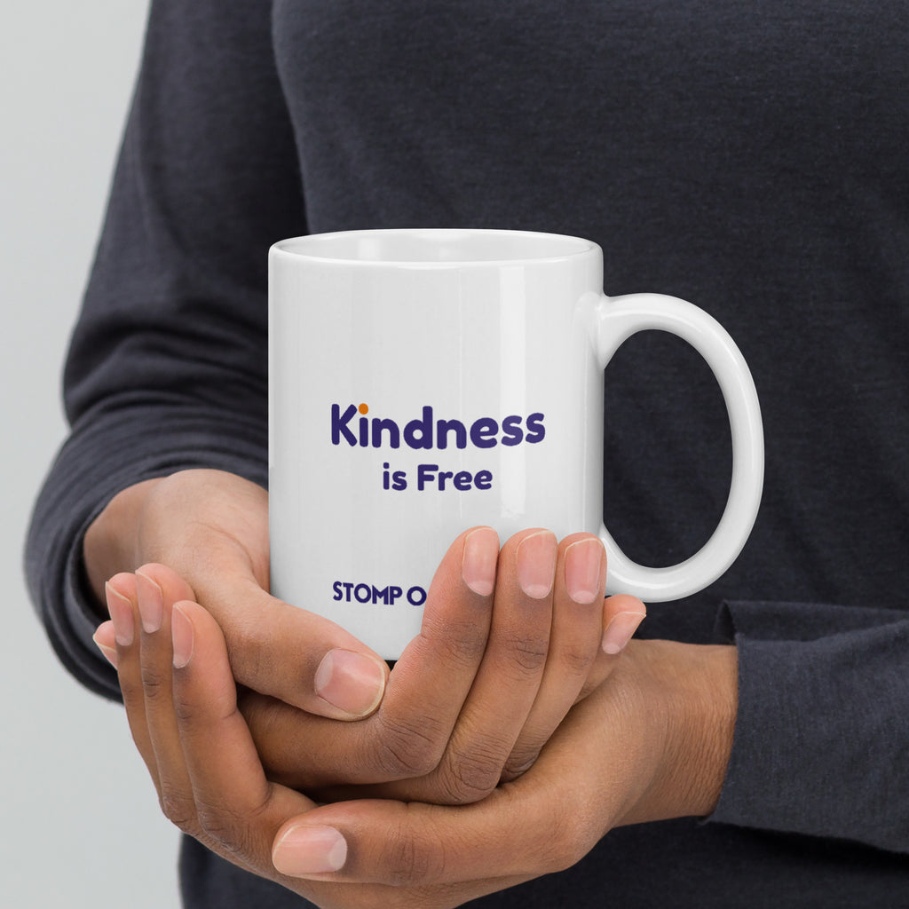 Kindness is Free white glossy mug